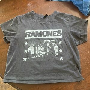 Ramones slightly cropped band tee